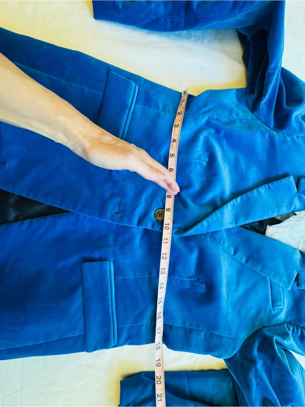 NWT J.Crew Blue Stretch Velvet Suit Set - Size 10 Blazer & Pants